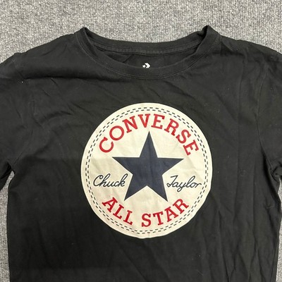 Converse T-Shirt Boys XL Black Chuck Taylor All Star Graphic Logo Short Sleeve
