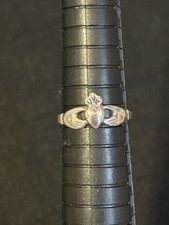Vintage 925 Sterling Silver IRISH Claddagh Heart in Hands Ring Size 6.75