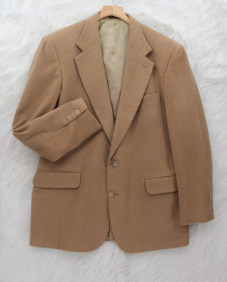 ANDHURST Mens 42L Camelhair Wool Blend Blazer Sport Coat Jacket Preppy Old Money