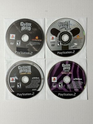 Lot of 4 Guitar Hero, II, III, & Encore Rocks The 80s PlayStation 2 PS2 Untested