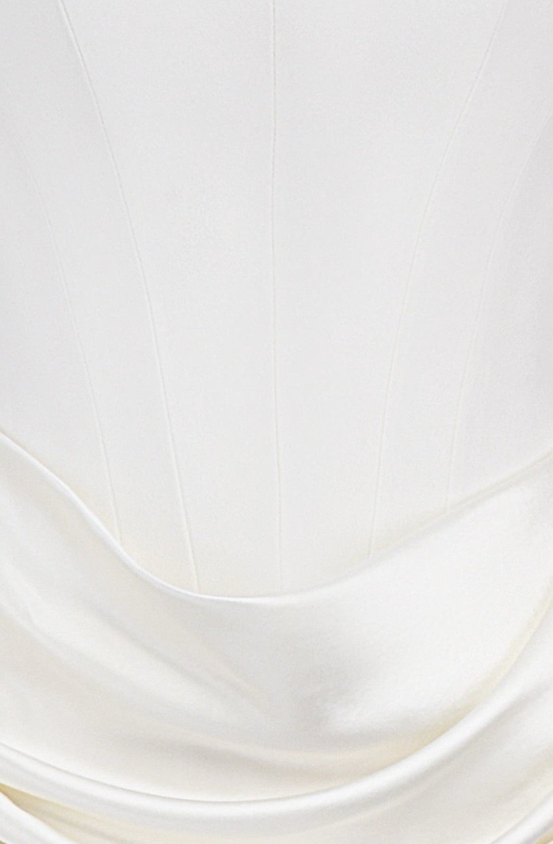 House of CB Persephone Ivory Strapless Satin Corset Dress Cocktail Gown |  eBay