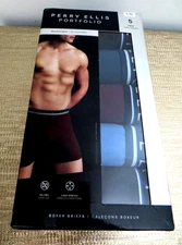 Perry Ellis Portfolio 5-Pack Boxer Briefs Sz Large (36-38") Stretch NEW/box $42.