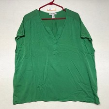Nine West Jeans Green V Neck Tunic Top Plus Size XXL