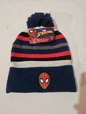 Marvel Spiderman Cuff Knit Winter Snow Hat Cap Beanie Toboggan Red Blue Black
