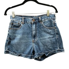 American Eagle Mom Short Womens 4 Blue Roll Cuff Cotton Medium Wash Denim