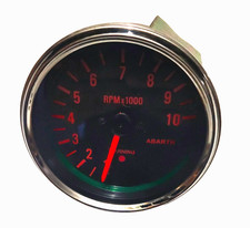Abarth Tachometer 85 mm chrome bezel