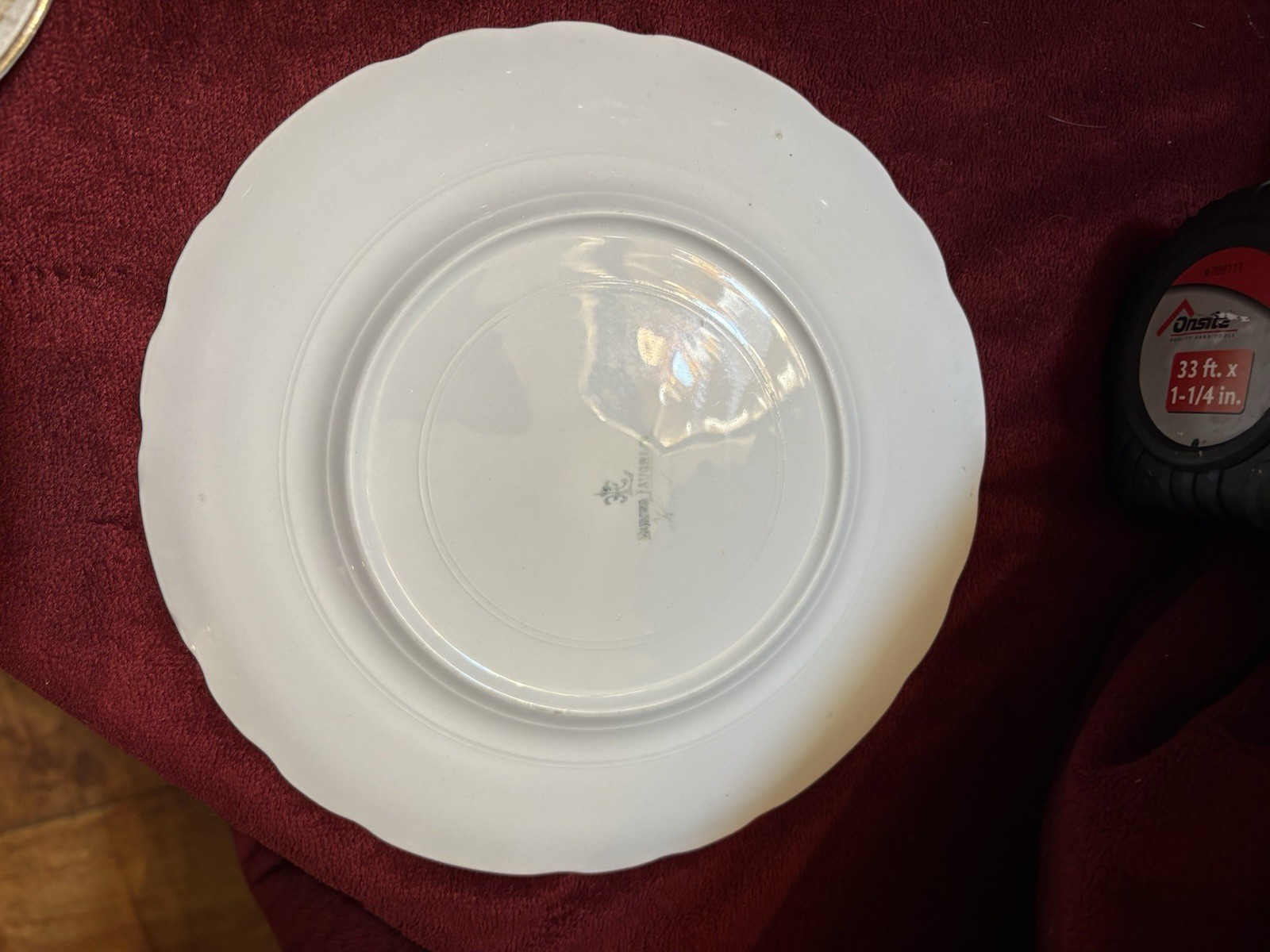 Rare Vintage Homer Laughlin Hudson Set Xmas Plate Cup Saucer Holly Berry Gold 3