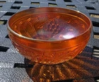 Vintage Marigold Carnival Glass Grape & Gothic Arches Master Berry Bowl