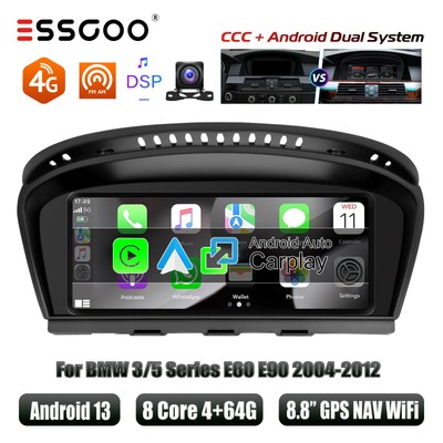 Carplay Android 13 Autoradio GPS Cam für BMW 5er E60 E61 E90 E91 CCC 2004-2012