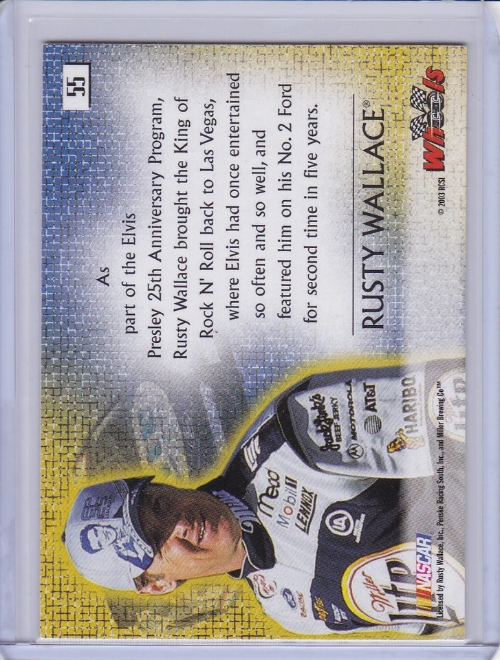 Rusty Wallace Carmeleon 2003 Wheels High Gear card 55 - Image 2 of 2