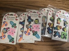 6 Pks Minecraft Shoe Charms For Crocs Bracelet Shoe Wristband 6 In Each Pack New