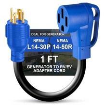 4 Prong 30 Amp to 50 Amp Generator Adapter Cord, NEMA L14-30P to 14-50R, Heavy D