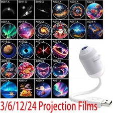 Galaxy Starry Sky Night Light Projector 2 in 1 Portable with 3/6/12/24 Films