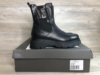 NERO GIARDINI Italian Leather Women Chelsea boots Black Color Sz 39 EU
