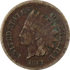 1861 Indian Head Cent F Fine Details Penny 1c Coin SKU:CP1192