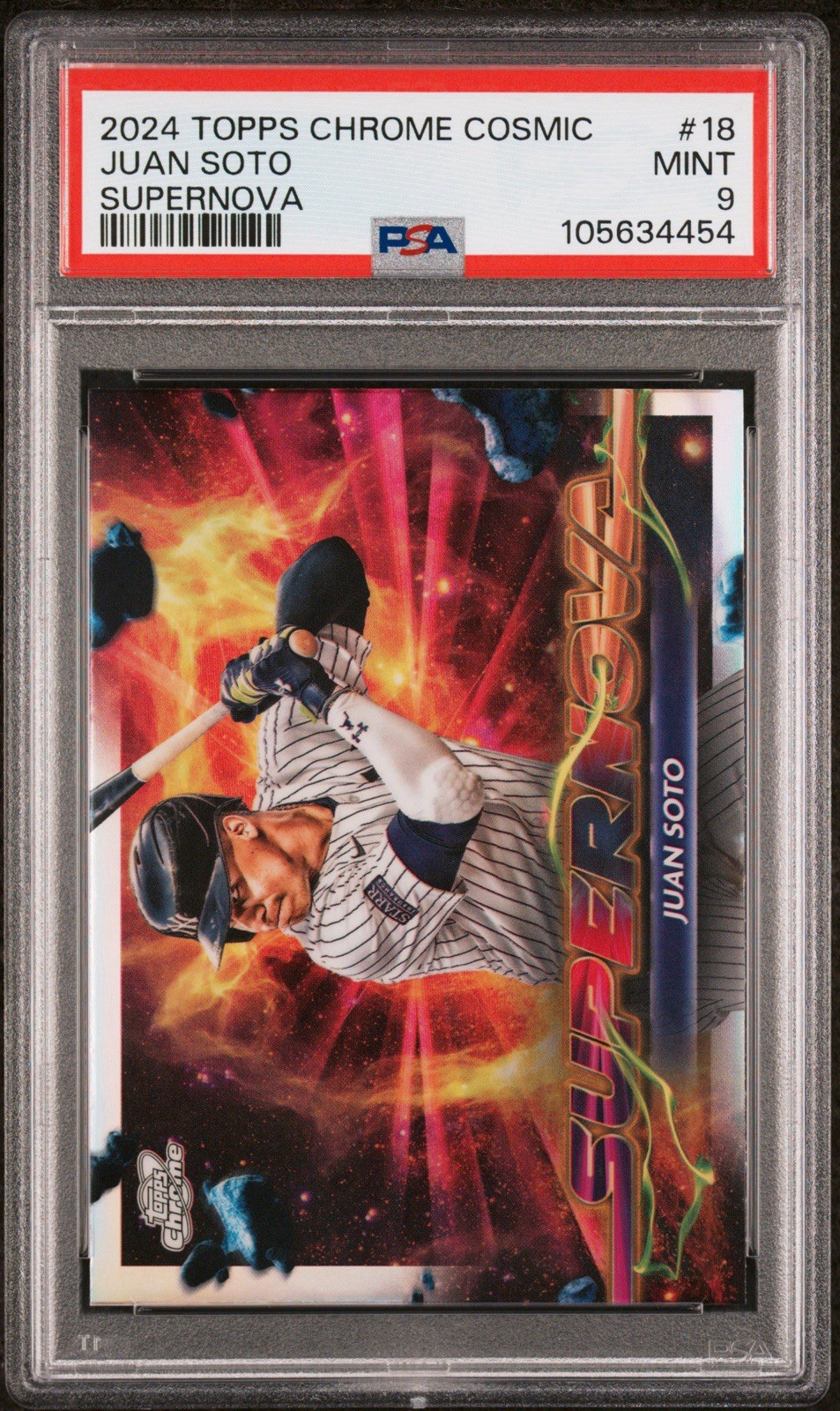 PSA 9 Juan Soto 2024 Topps Cosmic Chrome Supernova #SPN-18 Yankees