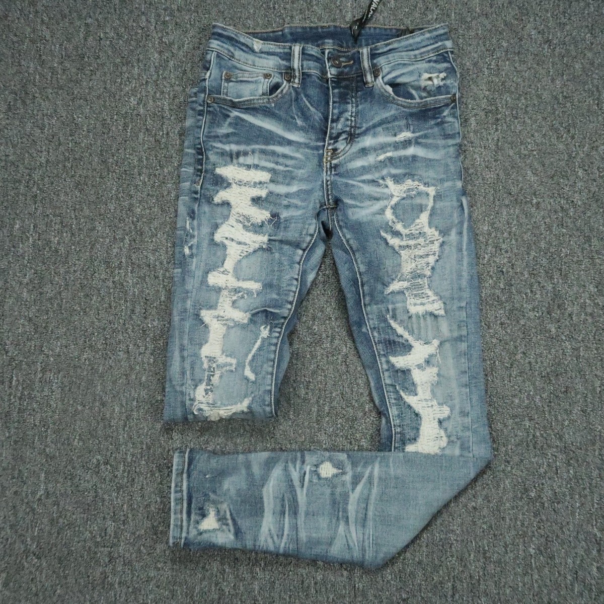 Valabasas Jeans Mens 28x32 Light Blue Distressed Ripped Skinny