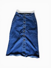 Vintage Cyclone USA Denim Midi Skirt Button Front