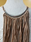 Vtg Chico's Silver+Suede Leather Fringe Cleopatra Bib Necklace Western Statement — photo 9