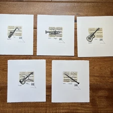 5- Beautiful Hand Colored & Signed Original Etchings Manuel J Estop Zafra.   SET