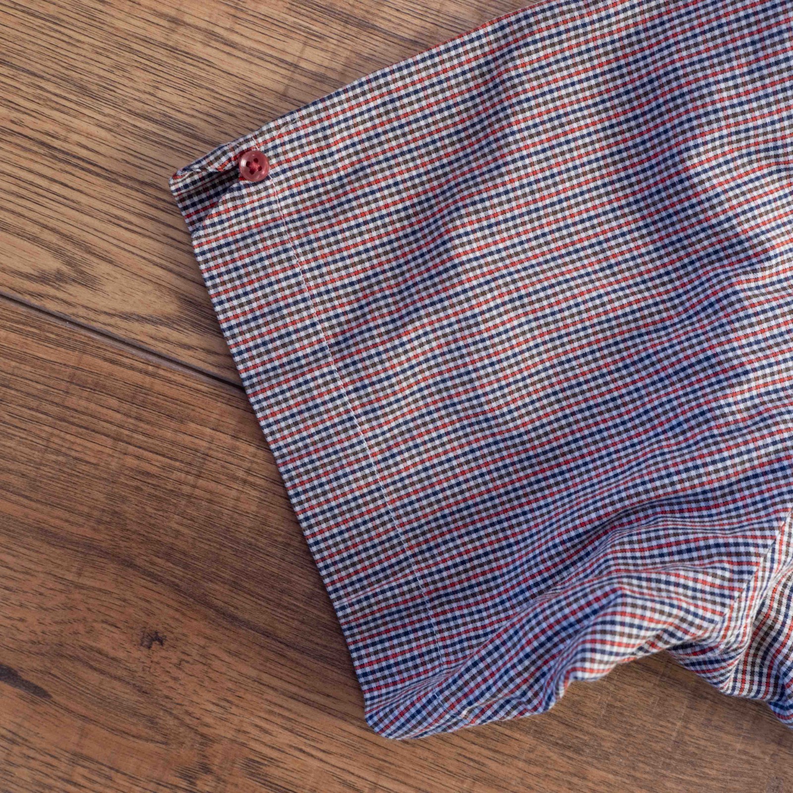 Avenue Blue Checked Short Sleeve Collared Shirt Medium Pre-Owned image 5