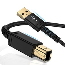 USB Printer Cable,USB A to B Scanner Cables Cord High Speed Black