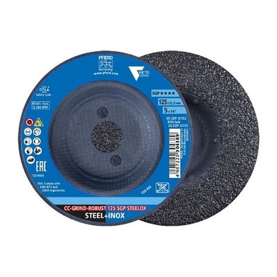 PFERD 61153 - Grinding disc, CC-GRIND-ROBUST, 5'' x 7/8, SGP STEELOX VICTOGRAIN