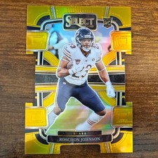 2023 Panini Select Gold Prizm Die-Cut Roschon Johnson #19 Bears /10 Rookie