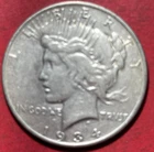 1934S US Peace SILVER Dollar! KEY DATE! "San Francisco Mint" VF! Old US Coin!