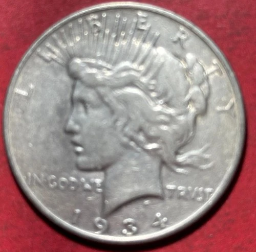1934S US Peace SILVER Dollar! KEY DATE! "San Francisco Mint" VF! Old US Coin!