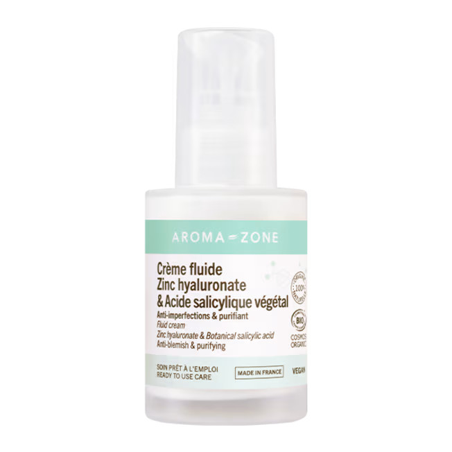 Crème fluide Zinc et acide salicylique pour éliminer les imperfections du visage 50ml