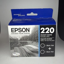 Epson 220 Black Ink Cartridge 2-Pack EXP. 04/26 SEALED MSRP 27 New