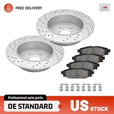 Rear Drilled Rotors+Brake Pads for Subaru Forester 2.5L 2014-18 Impreza 2015-23