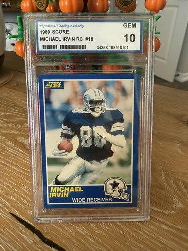 Michael Irvin 1989 Score Rookie Card #18 Dallas Cowboys Graded PGA Mint 10