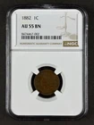 1882 Indian Head Cent NGC AU55BN