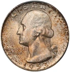 1953 S Toned Washington Quarter CAC MS 65 See Video Toning Silver Coin 25C CACG