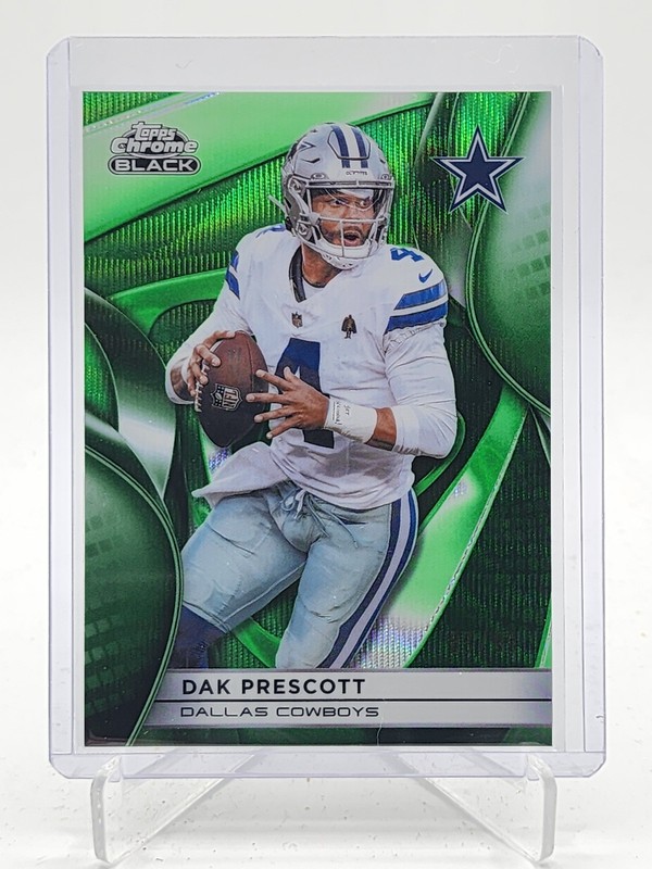 DAK PRESCOTT 2025 TOPPS CHROME BLACK GREEN WAVE REFRACTOR /99 #30 COWBOYS Q7485