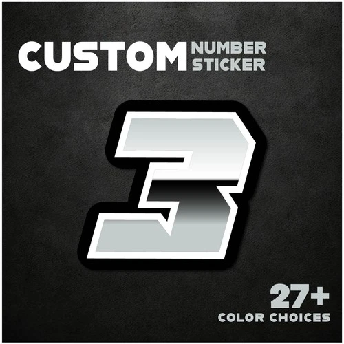 MX Dirt Bike Racing Number Stickers 3pcs G01 Gradient Custom Decal Car