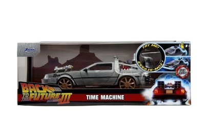 Jada 1:24 Hollywood Rides Back To The Future Time Machine w/ Train Wheel 34996