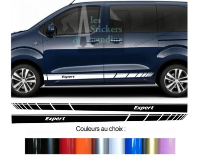 2 X BANDES BAS DE CAISSE POUR PEUGEOT EXPERT DECO FOURGON STICKER BD573-107