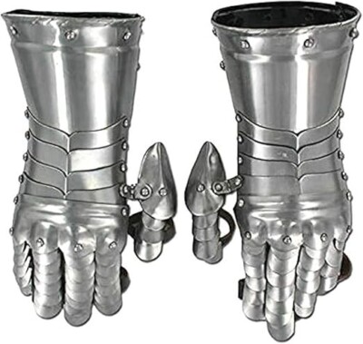 Medieval Knight Armor Gloves Roman Gothic Steel Gauntlets Rustic Vintage Home De