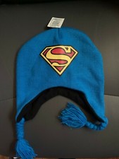 New With Tags NWT Superman Peruvian Beanie Laplander Hat