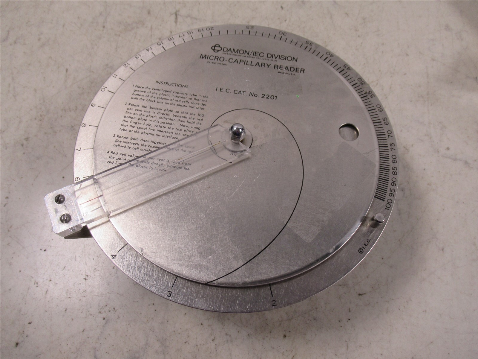 Damon IEC Division MicroCapillary Reader 2201 Hematocrit Laboratory