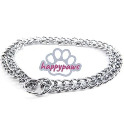 L&J PETS UK Gargantilla doble de alta resistencia control para perros, collar de cadena de estrangulador doble todos los tamaños