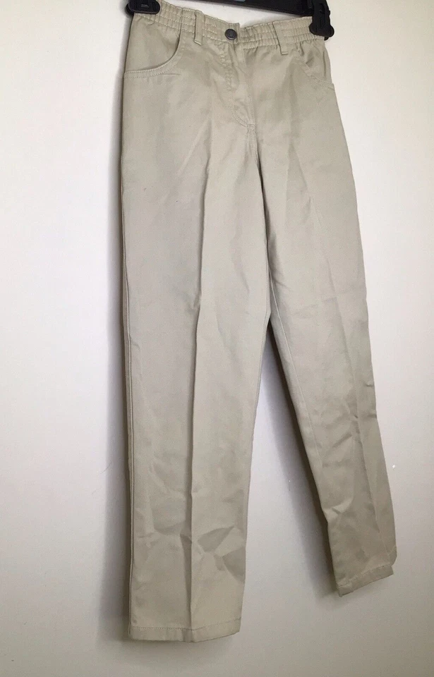 Pantalón Chino Land's End Niña Talla 7 Beige Cintura Elástica Pantalón Largo Recto Foto 4 de 4