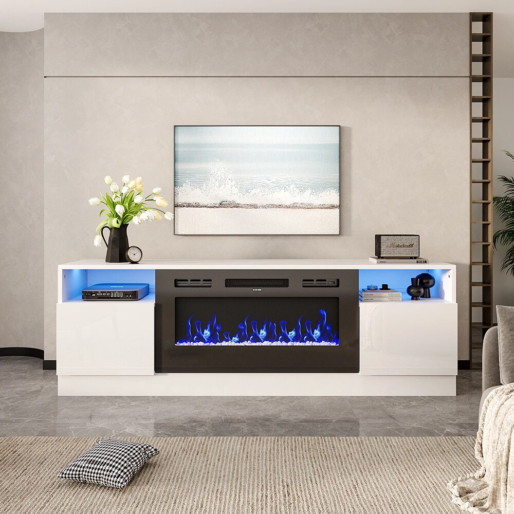 70 white tv cheap stand with fireplace