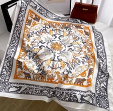 100% Mulberry Silk Scarf Women's Square 90X90CM fashion Printed shawl Scarf A49