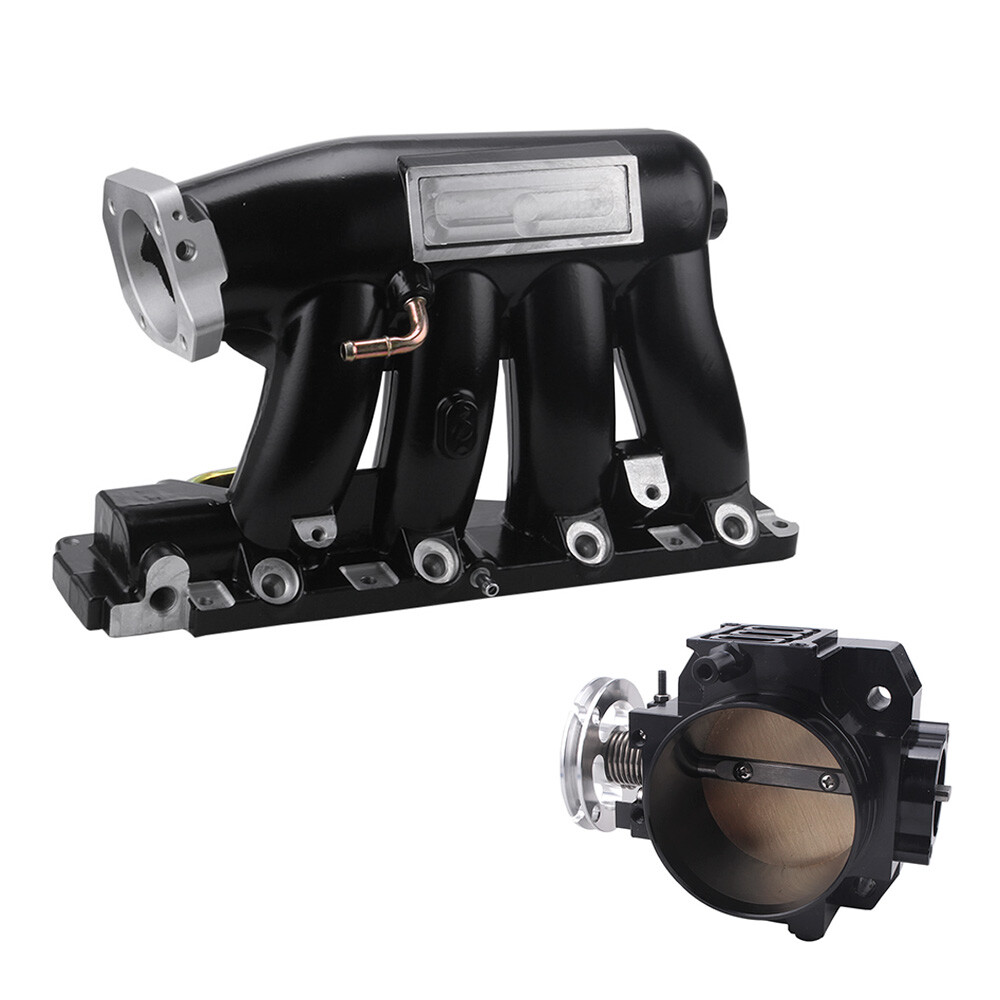 Black Throttle Body & Intake Manifold for Acura TSX 04-08 Honda Civic 06-11