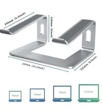 Silver Soundance Laptop Stand, Aluminum Computer Riser, Ergonomic