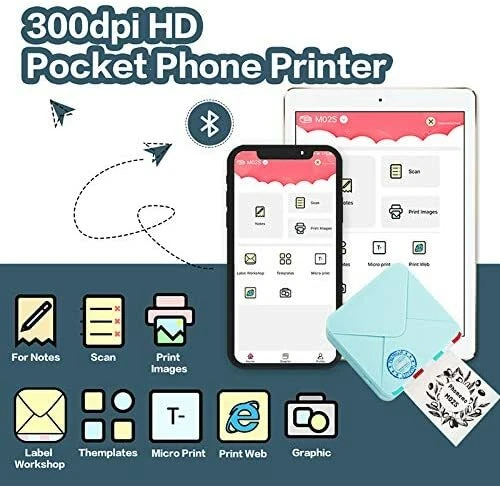 Mini Bluetooth Thermal Photo Printer for Labels & Receipts